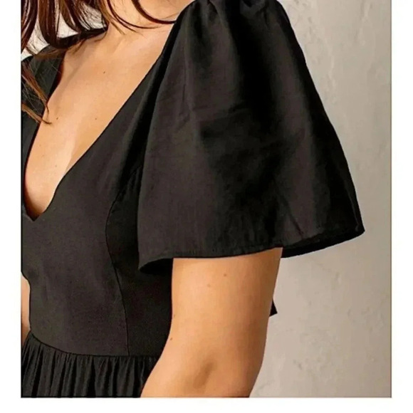 Lulu’s Midi Dress Tiered Tie Back Cut Out Cocktail Casual Wedding Party Like New - Picture 5 of 14